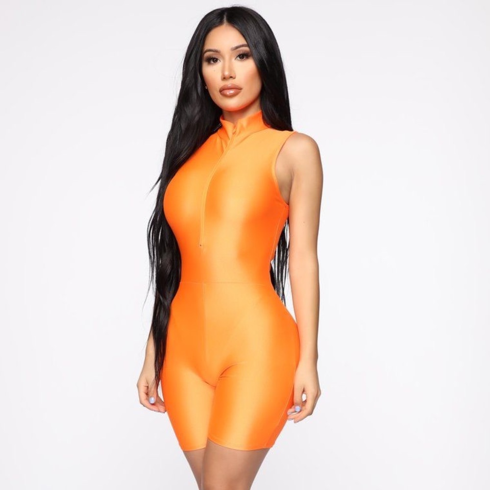 Fashion nova orange romper